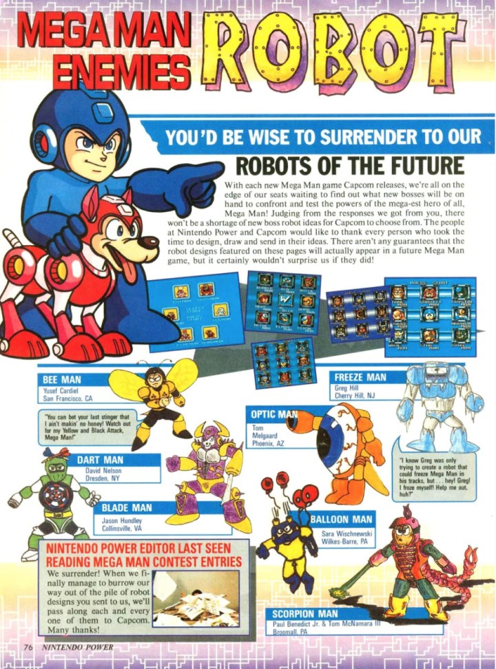 mega man nintendo power boss contest