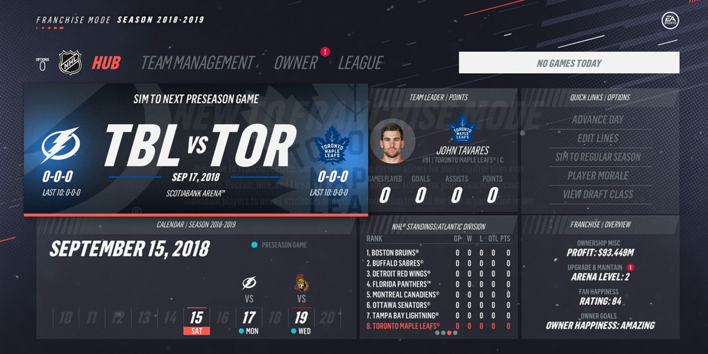 NHL 19 Franchise Mode
